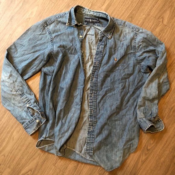Vintage Polo by Ralph Lauren soft denim shirt - men’s L - Picture 2 of 2